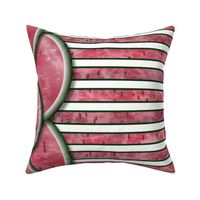 Watermelon Mania - Double Melon - Bordered Stripe