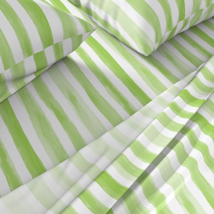 Lime Green Watercolor Stripes l Playful Nursery & Playroom (medium)