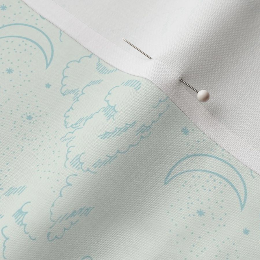 Celestial Starry Night Sky Pale Sky Blue for Timeless Nursery Coordinates