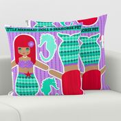mermaids red with sea horse, softie dolls