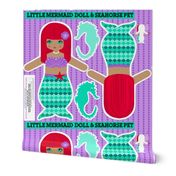 mermaids red with sea horse, softie dolls