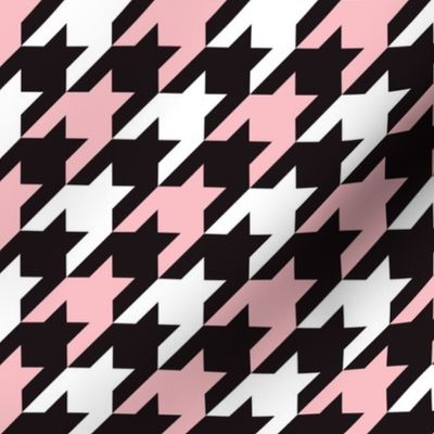 Pink and Black Houndstooth - Shepherd Check - Plaid - Small