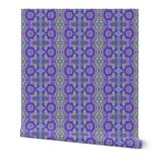 Purple Paisley Flower Power vertical stripe