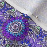 Purple Paisley Flower Power vertical stripe