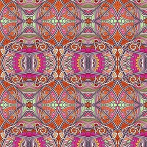 Tangled Tendrils (an orange, paisley, and spade abstract)