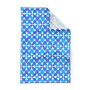 Watercolor Criss Cross Pattern Blue And Turquoise - Large