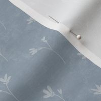 Ella Rustic Dainty Floral Sprig - Chambray - small repeat