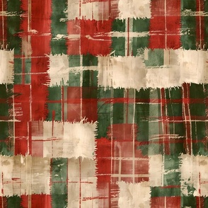 Grunge Christmas Plaid Pattern