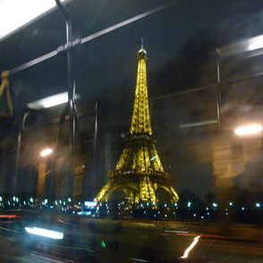 Eiffel Tower from the 72 bus, Paris