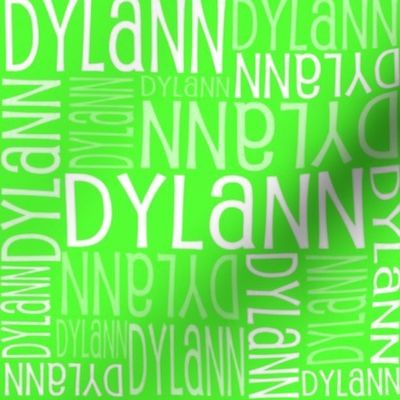 Personalised Name Fabric - Green 2