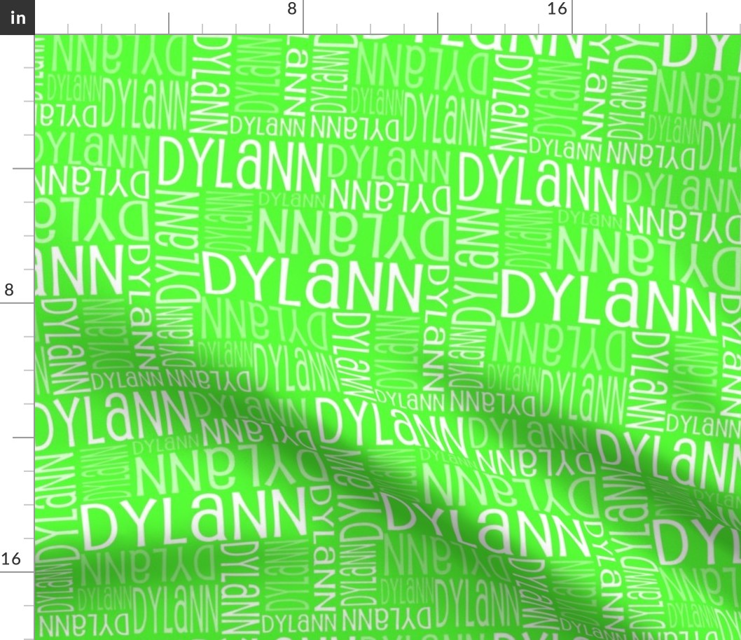 Personalised Name Fabric - Green 2