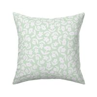 Ditsy Flowers White On Pale Green