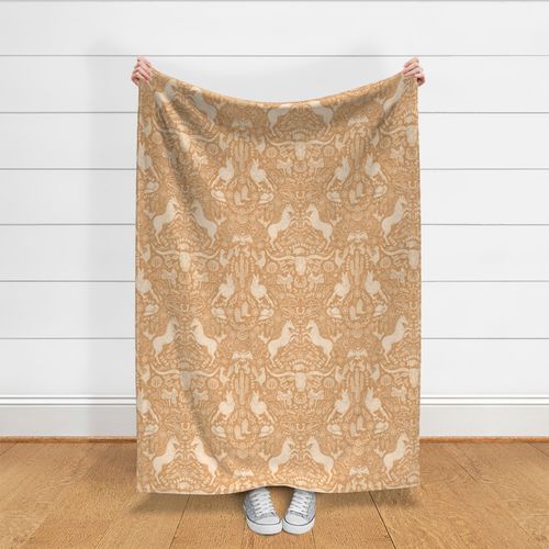 (L) Cowpoke Damask - Light Camel Tan - Western Americana Horses