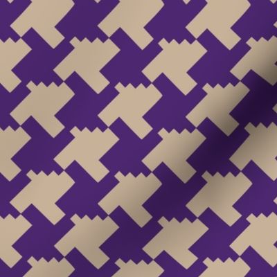 Houndstooth Pattern - Purple and Cream - 10"