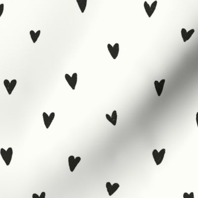 Micro tiny small sketched textured freehand hearts cute valentines black