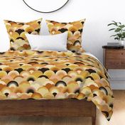 Cozy Geometric Scallop Sky In Retro Sunset Shades Large