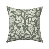 (lg) Vintage Block Print Elderflowers - Rosepine - Rustic Floral