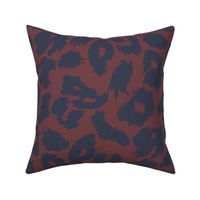 Bold Brush Leopard Animal Print (Burgundy and Blue)