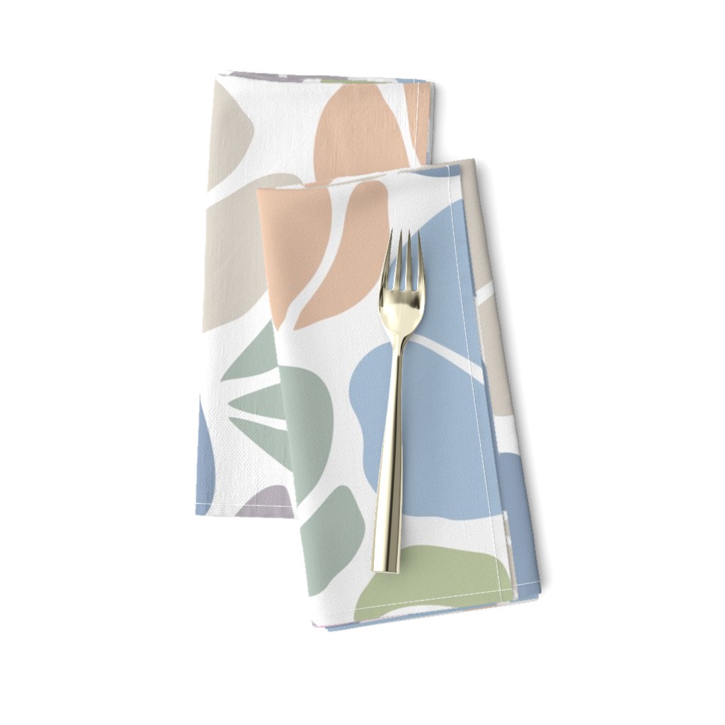 Bold abstract retro tulip flowers (jumbo) l pastel botanical garden