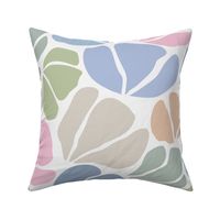 Bold abstract retro tulip flowers (jumbo) l pastel botanical garden