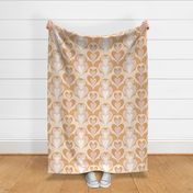 Hearts in abstract style in neutral peach