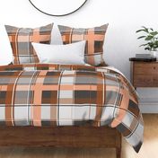 (XL) Preppy Bohemian Subtle Textured Plaid - copper brown - taupe - beige