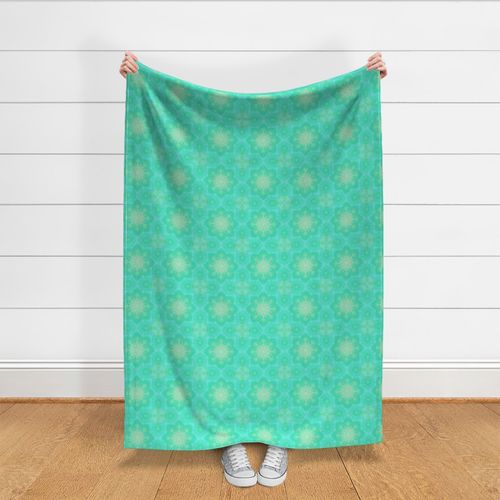 Blue green sparkling stars - Modern geometric pattern