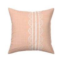 (large scale) Clara lace border classic stripes light coral soft peach pink