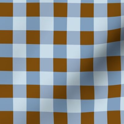 Blue Brown Gingham Checkered Pattern