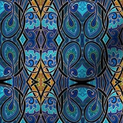 Amoebas Go Art Nouveau in Stained Glass