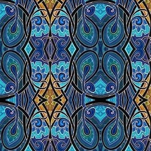 Amoebas Go Art Nouveau in Stained Glass