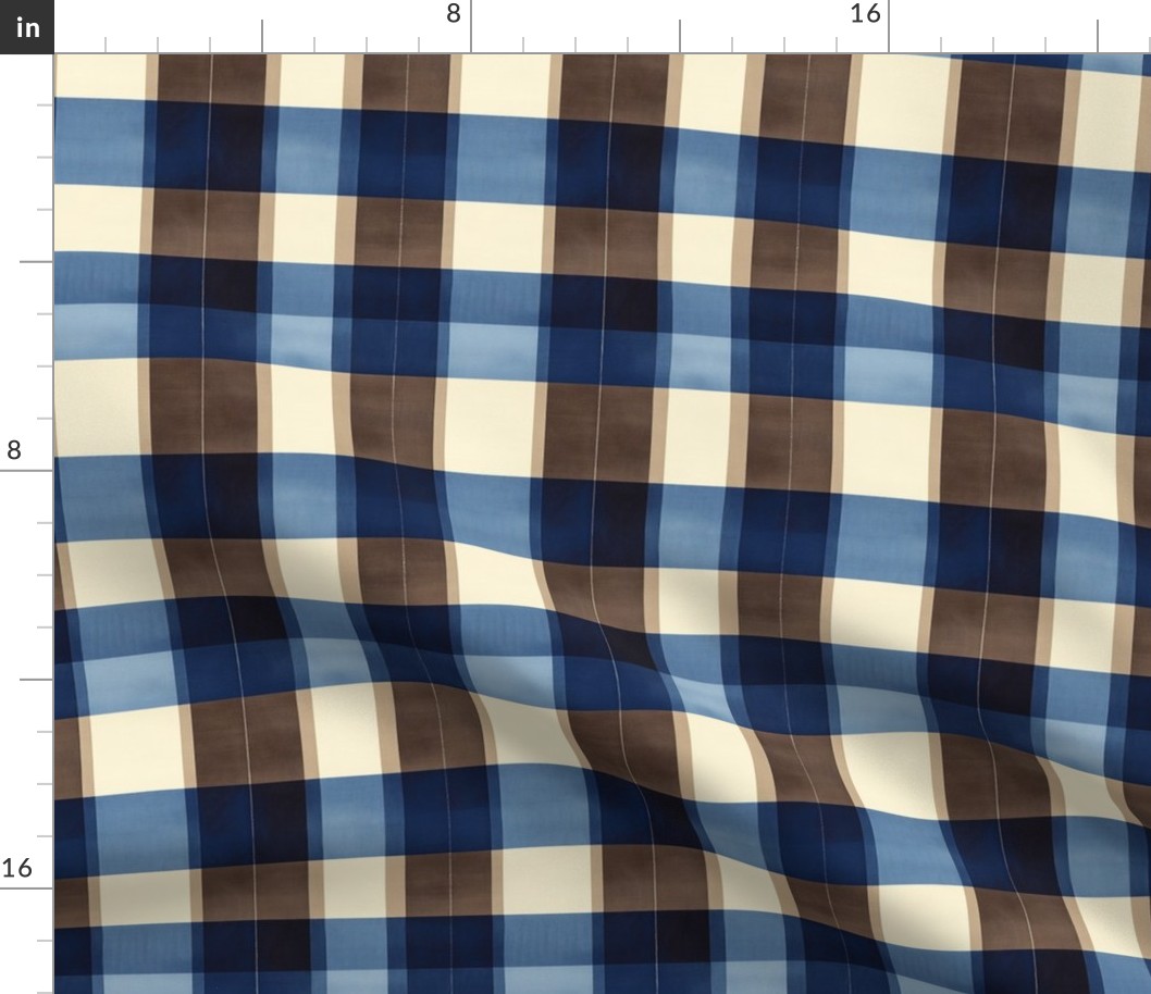 Blue Brown Plaid A