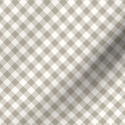 3/8" Diagonal Gingham Check - Stone Gray Small Buffalo Check