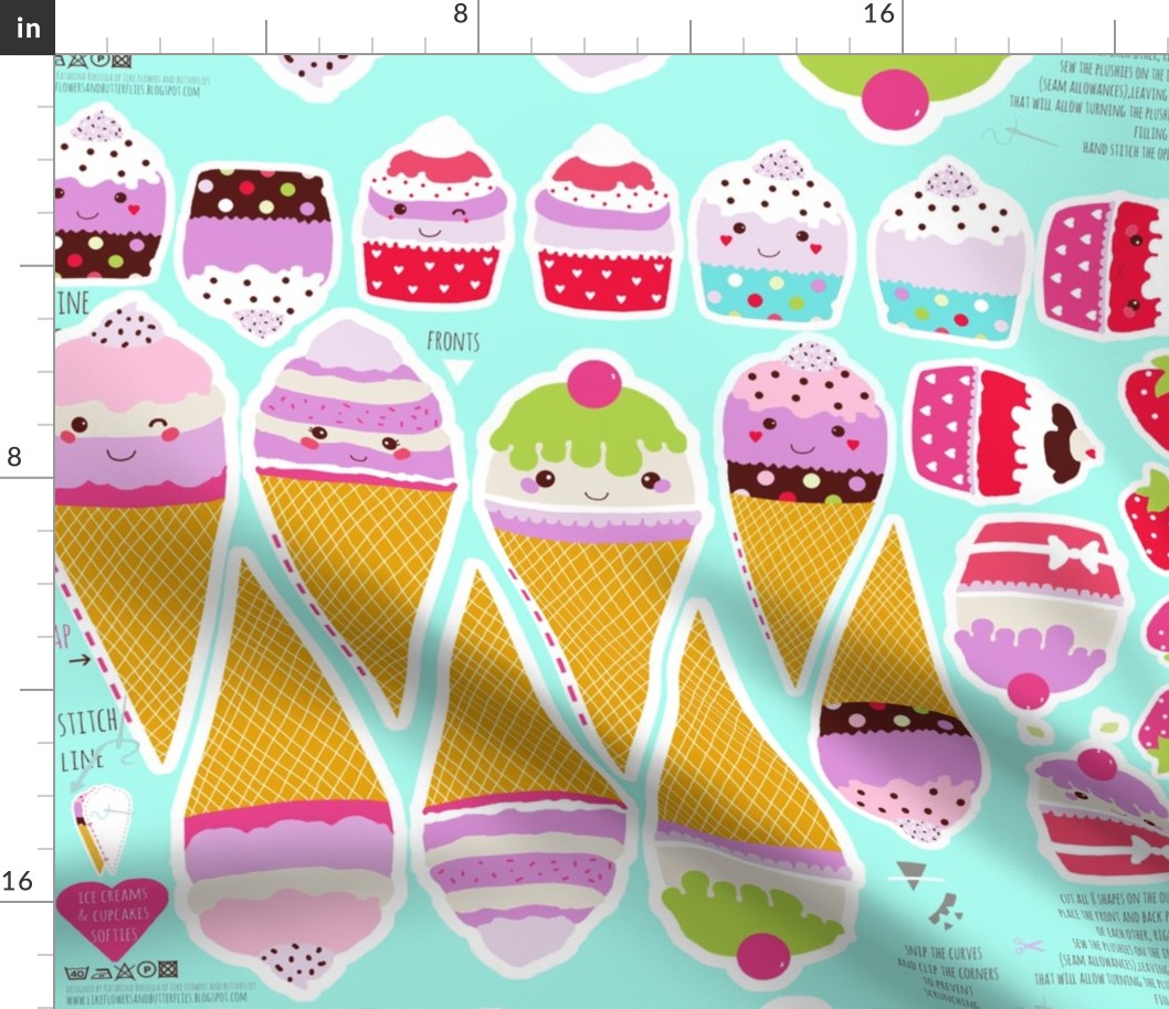 kawaii ice cream cones and cupcakes play softies food