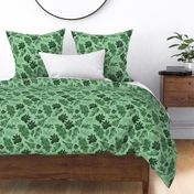 Green Banksia Leaf Pattern - Medium