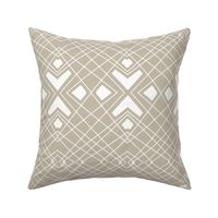 Diagonal Rhythm Dynamic Texture - Earthy Beige and Pearl White