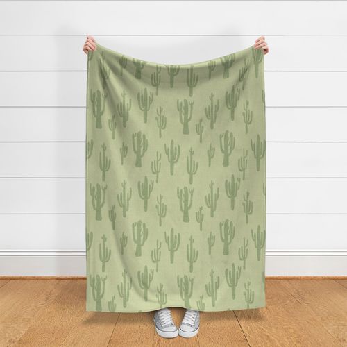 (L) Western Americana Cactus - playful southwestern print pale sage green