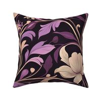 Purple Basil Floral Art Nouveau - Large Scale