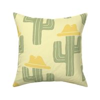 Western Americana Cactus Cowboy Desert Theme Ranch Home Bright Yellow Green