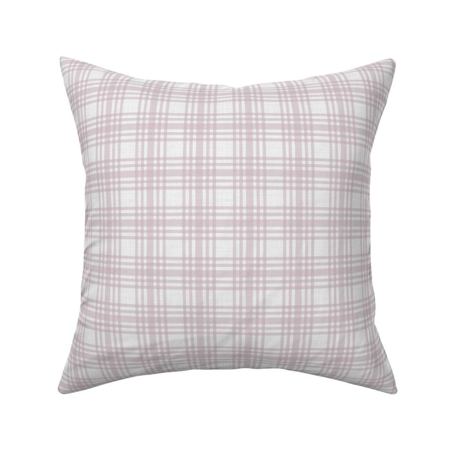 Textured Tartan Mini Plaid In Pale Dusty Rose (Small Scale)