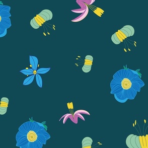 Vibrant Exotic Flowers Seamless Pattern for textile