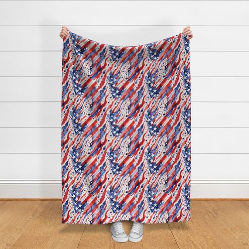 U.S. Patriotic Flag Abstract Paint Pattern