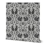 Woodland damask - gray - 12 inches