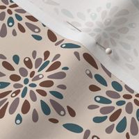 Pattern BC 0009 J - Blue Brown Pink Purple White Abstract Flower Petal Ogee