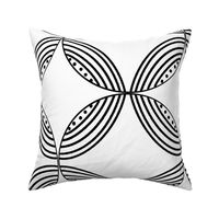 Geometric Concentric Circles Black on White LARGE SCALE