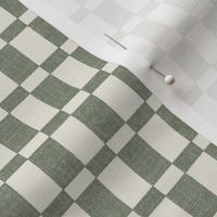 (sm) Rustic Farmhouse Check - Rosepine - Vintage Scandi Style Linen Look