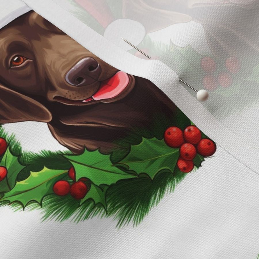 Chocolate Labrador Christmas Wreath 1