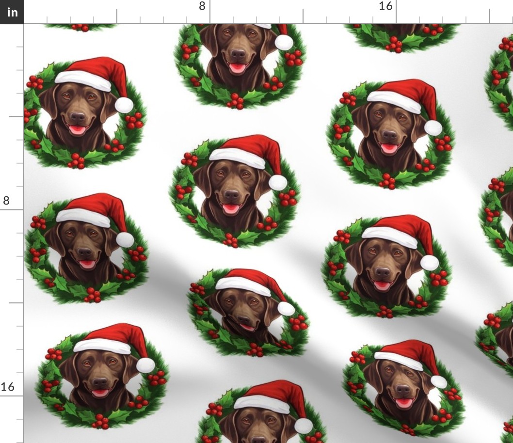 Chocolate Labrador Christmas Wreath 1