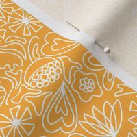 Gold and white floral ditsy