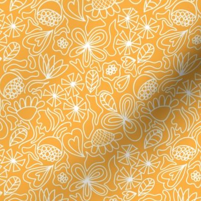 Gold and white floral ditsy